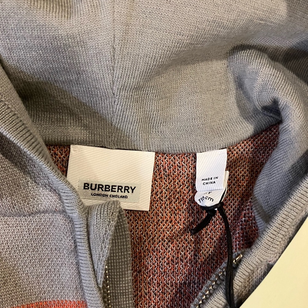 NWT - Burberry Check Knit Zip-Up Hoodie - Picture 5 of 8